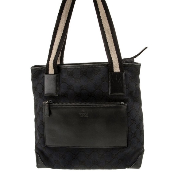 Gucci Black Textured Tote with Contrasting Straps - Authenticity Certificate - Picture 1 of 8